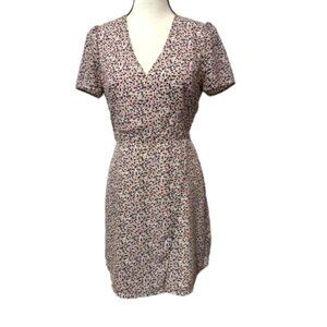 2/$30 J. Crew Mercantile Pink Ellis Ditsy Floral V Neck Dress Size 4 #2250